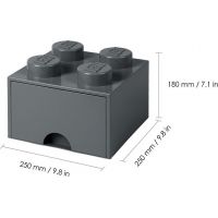 LEGO® úložný box 4 s zásuvkou - Tmavo šedá 4