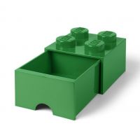 LEGO® úložný box 4 so šuplíkom Tmavozelená