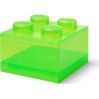 LEGO úložný box 4 s vekom - priehľadná zelená