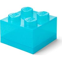 LEGO úložný box 4 s vekom - trblietavá modrá