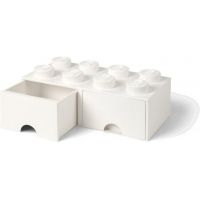 LEGO úložný box 8 s šuplíky - biela