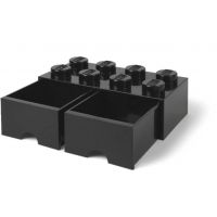 LEGO Úložný box 8 s šuplíky - čierna