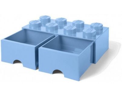 LEGO Úložný box 8 s šuplíkmi - svetlo modrá - Poškodený obal