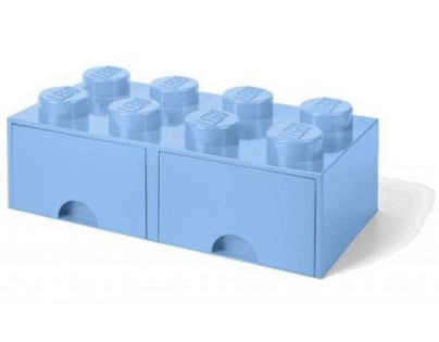 LEGO Úložný box 8 s šuplíkmi - svetlo modrá - Poškodený obal