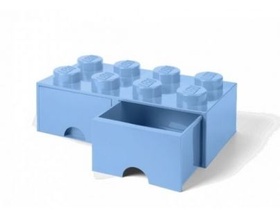 LEGO Úložný box 8 s šuplíkmi - svetlo modrá - Poškodený obal