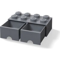LEGO® Úložný box 8 s šuplíky - tmavo šedá 2