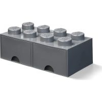LEGO® Úložný box 8 s šuplíky - tmavo šedá 3