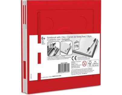 LEGO® 2.0 Zápisník s gélovým perom ako klipom červený