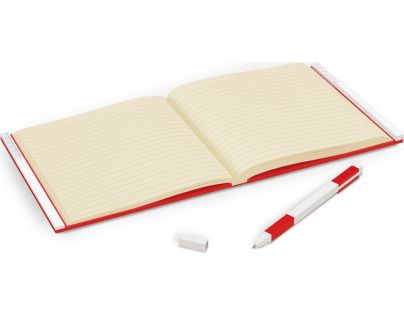 LEGO® 2.0 Zápisník s gélovým perom ako klipom červený