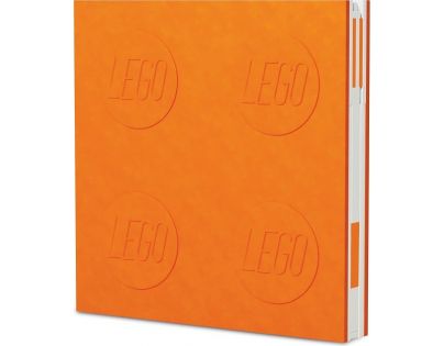 LEGO® 2.0 Zápisník s gélovým perom ako klipom oranžový