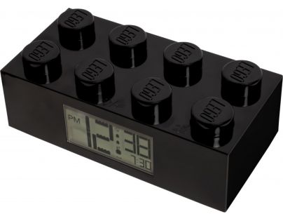 LEGO® Brick Hodiny s budíkom čierne