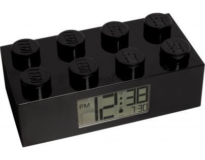 LEGO® Brick Hodiny s budíkom čierne