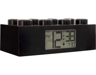 LEGO® Brick Hodiny s budíkom čierne
