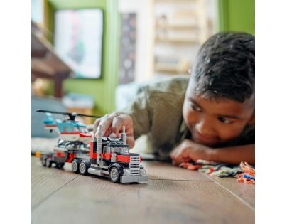 LEGO® Creator 31146 Nákladiak s plochou korbou a helikoptérou