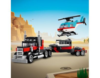 LEGO® Creator 31146 Nákladiak s plochou korbou a helikoptérou