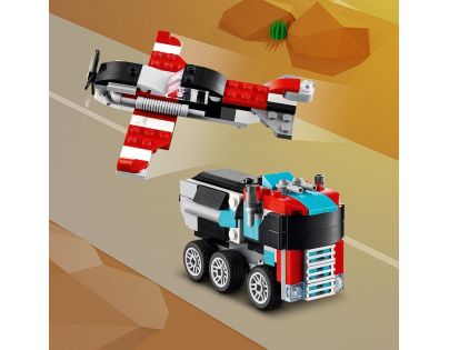 LEGO® Creator 31146 Nákladiak s plochou korbou a helikoptérou
