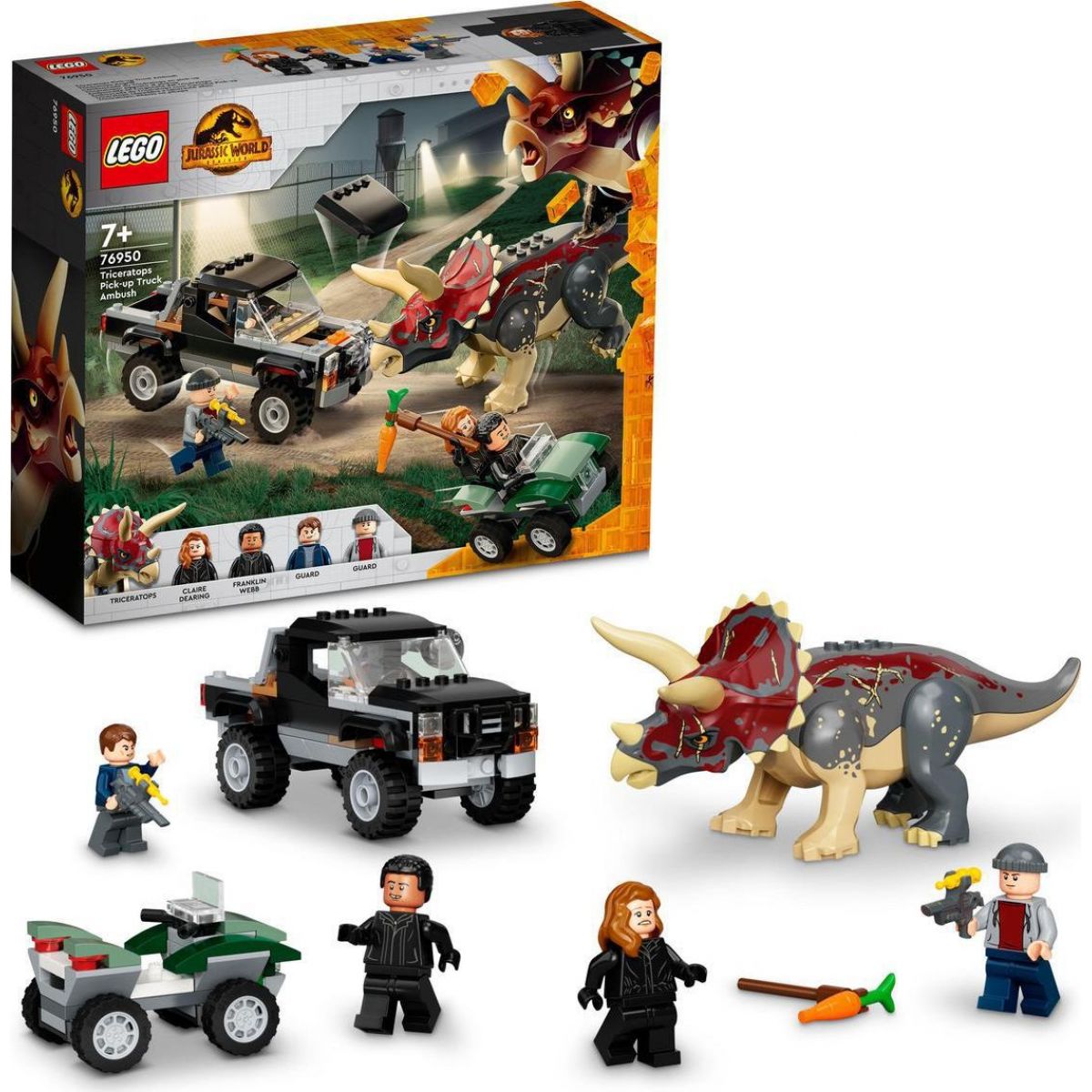 LEGO® Jurassic World™ 76950 Útok Triceratopse na pick-up