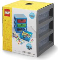 LEGO® Organizér s tromi zásuvkami tmavo sivý 4