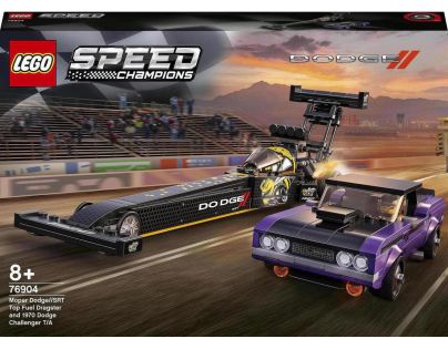 LEGO® Speed Champions 76904 Mopar Dodge-SRT Top Fuel Dragster a 1970 Dodge Challenger T-A