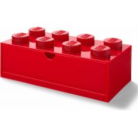 LEGO® stolný box 8 so zásuvkou - červená 2