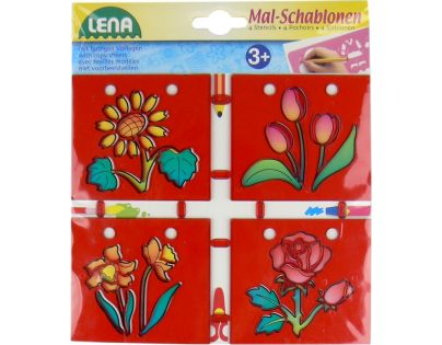 Lena Kreslící šablony 4ks - Květiny