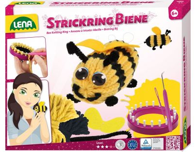 LENA Stav pletací dětský plastový Včelka set s vlnou a doplňky v krabici