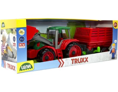 Lena Truxx Traktor s prívesom na seno s ozdobným kartónom