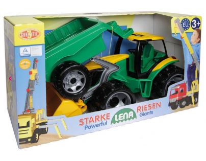 Lena Veľký traktor s lyžicou a prívesom 110 cm