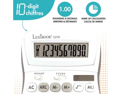 Lexibook 10-miestna kalkulačka s nastaviteľným uhlom obrazovky
