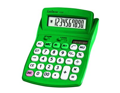 Lexibook 10-miestna vrecková kalkulačka so zeleným gumovým povrchom