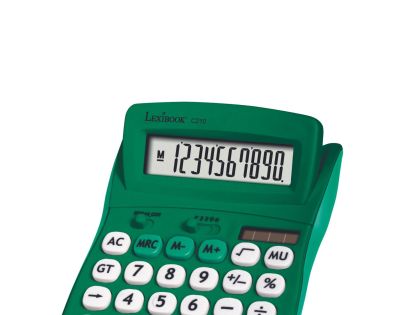 Lexibook 10-miestna vrecková kalkulačka so zeleným gumovým povrchom