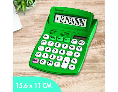 Lexibook 10-miestna vrecková kalkulačka so zeleným gumovým povrchom