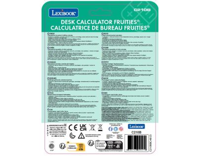 Lexibook 10-miestna vrecková kalkulačka so zeleným gumovým povrchom