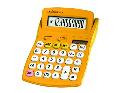 Lexibook 10-miestna vrecková kalkulačka s gumovým povrchom žltá