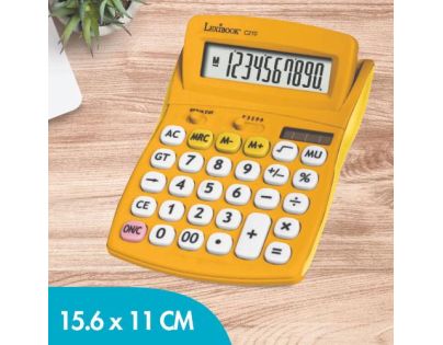 Lexibook 10-miestna vrecková kalkulačka s gumovým povrchom žltá