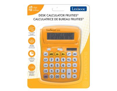Lexibook 10-miestna vrecková kalkulačka s gumovým povrchom žltá