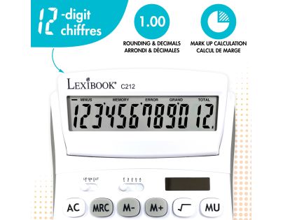Lexibook 12místná kapesní kalkulačka s nastavitelným úhlem obrazovky