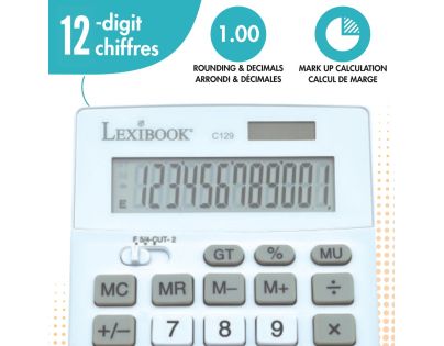 Lexibook 12místná kapesní kalkulačka solárna s batériou