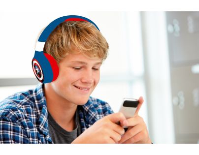 Lexibook 2v1 bluetooth skládací sluchátka Avengers s limitem hlasitosti