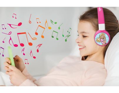 Lexibook 2v1 bluetooth skladacie slúchadlá Barbie s limitom hlasitosti