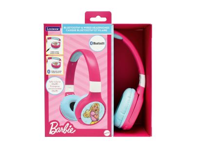 Lexibook 2v1 bluetooth skladacie slúchadlá Barbie s limitom hlasitosti