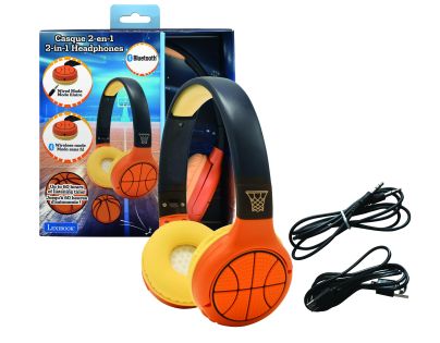 Lexibook 2v1 bluetooth skládací sluchátka Basketbal s limitem hlasitosti