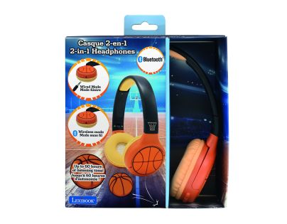 Lexibook 2v1 bluetooth skládací sluchátka Basketbal s limitem hlasitosti