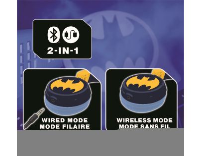 Lexibook 2v1 bluetooth skladacie slúchadlá Batman s limitom hlasitosti