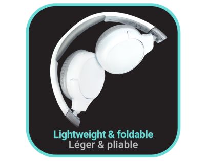 Lexibook 2v1 bluetooth skládací sluchátka bílá