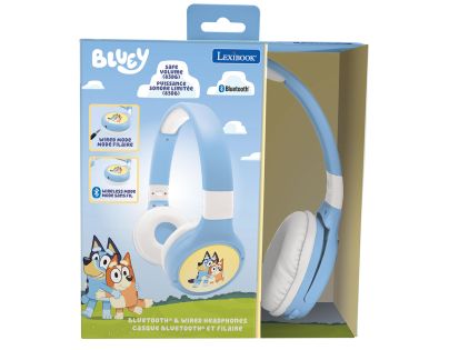 Lexibook 2v1 bluetooth skládacie slúchadlá Bluey s limitom hlasitosti