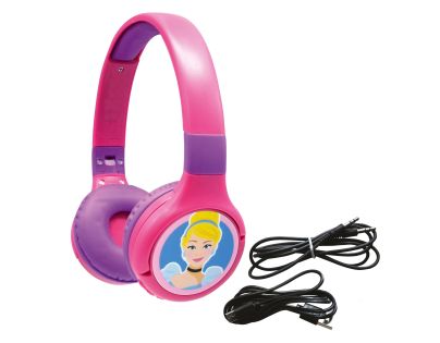 Lexibook 2v1 bluetooth skládací sluchátka Disney princezny s limitem hlasitosti