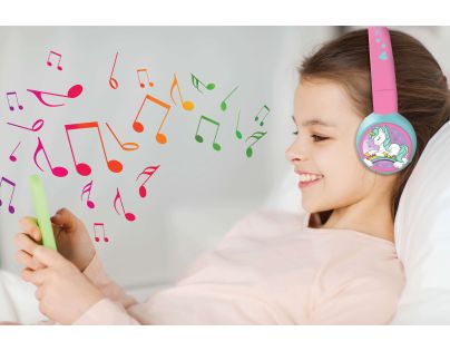 Lexibook 2v1 bluetooth skladajúce slúchadlá Jednorožec s limitom hlasitosti