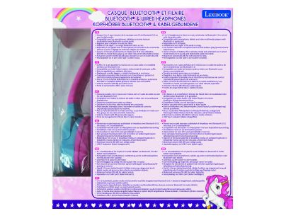 Lexibook 2v1 bluetooth skladajúce slúchadlá Jednorožec s limitom hlasitosti