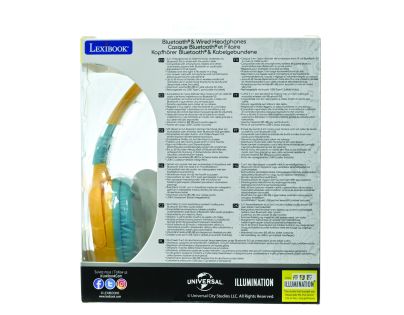 Lexibook 2v1 bluetooth skladacie slúchadlá Mimoni s limitom hlasitosti